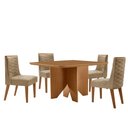 Ver imagem 2 de Mesa de Jantar Evora 90cm Mdf Canto Copo e com 4 Cadeiras Safira