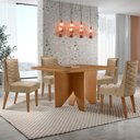 Ver imagem 1 de Mesa de Jantar Evora 90cm Mdf Canto Copo e com 4 Cadeiras Safira
