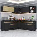 Ver imagem 1 de Cozinha Completa De Canto Mp2096 Com Armário E Balcão Preta