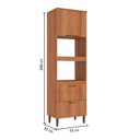 Ver imagem 3 de Torre Quente Modulada 100% MDF 2 Portas 2 Gavetas Princess 240 x 71cm Yescasa Marrom Freijó