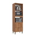 Ver imagem 4 de Torre Quente Modulada 100% MDF 2 Portas 2 Gavetas Princess 240 x 71cm Yescasa Marrom Freijó