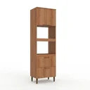 Ver imagem 2 de Torre Quente Modulada 100% MDF 2 Portas 2 Gavetas Princess 240 x 71cm Yescasa Marrom Freijó