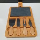 Ver imagem 2 de Jogo 4 Peças para Queijo Home&co com Tabua de Corte em Ardosia Bambu Natural