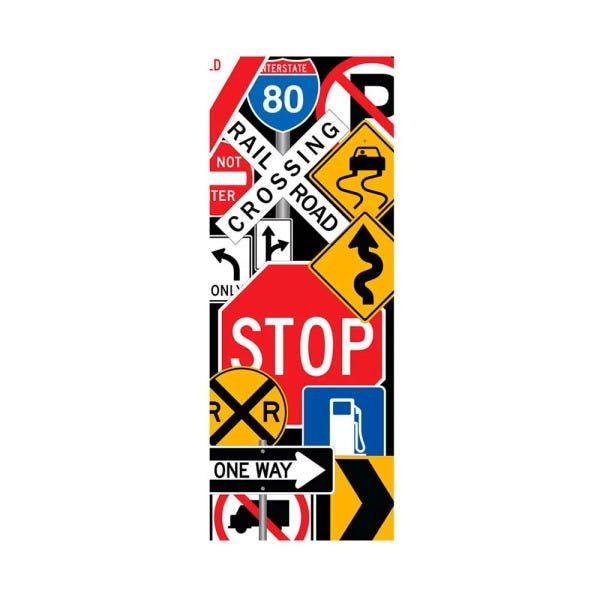 Painel fotográfico adesivo Stop para porta Grudado Adesivos - 1
