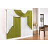 Cortina Elegance - 3,00m x 2,80m Varão Duplo - Verde e Branco - 1
