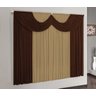 Cortina Paris Tabaco e Avelã 4,00m x 2,80m - Varão Simples - 1