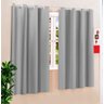 Cortina Roma 2,00m x 1,70m Cinza Com ilhos - Varão Simples - 1