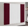 Cortina Versátil Vinho e Branco 3,00m x 2,50m - Varão Simples - 1