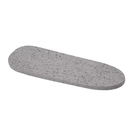 Bandeja Decorativa Oval Poliresina Cinza Pequena para Salas
