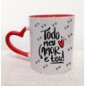 Caneca Xicara Porcelana Personalizada Presente Casamento Café Namorados Alça Coração - 7