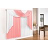Cortina Elegance - 4,00m x 2,80m Varão Duplo - Rosa e Branco - 1
