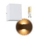 Ver imagem 1 de Arandela Efeito 10 Fachos Alumínio Branca + Lâmpada LED G9 5W Branco Quente St910