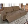 Sofá Retrátil e Reclinável 2,50m Suede Austrália Marrom Castor - 1