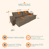 Sofá Retrátil e Reclinável 2,50m Suede Austrália Marrom Castor - 3