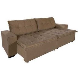 Sofá Retrátil e Reclinável 2,50m Suede Austrália Marrom Castor - 2