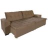 Sofá Retrátil e Reclinável 2,50m Suede Austrália Marrom Castor - 2
