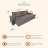 Sofá Retrátil e Reclinável 2,50m Suede Austrália Cinza - 3