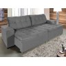 Sofá Retrátil e Reclinável 2,50m Suede Austrália Cinza - 1