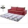 Sofá Retrátil e Reclinavel Austrália 2,72 Mts Com Molas no Assento Tecido Suede Vinho + Tapete Taj M - 3