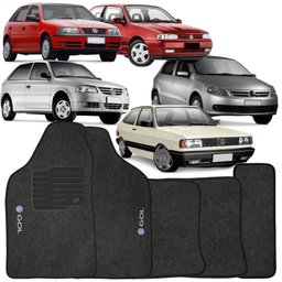 Jogo de Tapete Automotivo Carpete Gol Quadrado Bola G2 G3 G4 G5 1980 à 2013 Soft Logo Bordado 5 Pçs  - 2