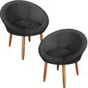 Ver imagem 1 de Kit 2 Poltronas Decorativa para Sala de Espera Recepção Resistente Escritório Tecido Veludo Luxo