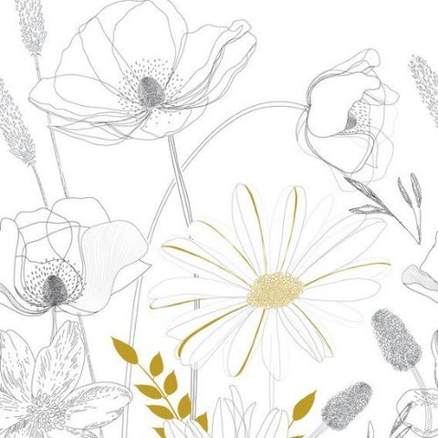 Painel de Parede The Wall 2 Floral Branco 392131