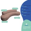 Ver imagem 4 de Sofá Orgânico 03 Lugares Sala Estar Celeste 160cm Linho Rosa Rosê