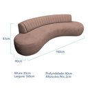 Ver imagem 3 de Sofá Orgânico 03 Lugares Sala Estar Celeste 160cm Linho Rosa Rosê