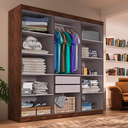 Ver imagem 3 de Guarda Roupa Casal Lisboa 6 Portas 2 Gav Chocolate/off White