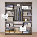 Ver imagem 4 de Guarda Roupa Casal Lisboa 6 Portas 2 Gav Chocolate/off White