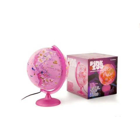 Globo Terrestre Com luz - 25 Cm - Pink Zoo - Tecnodidattica TEC97743