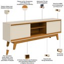 Ver imagem 3 de Rack para Sala de Estar TV 70 pol 164cm Pés Retrô Atlantis M07 Cinamomo Off White - Lyam Decor