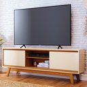 Ver imagem 1 de Rack para Sala de Estar TV 70 pol 164cm Pés Retrô Atlantis M07 Cinamomo Off White - Lyam Decor