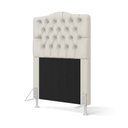 Ver imagem 2 de Cabeceira Estofada para Cama Box Pollux 90 para Cama de Solteiro Couro Artificial Bege Aradecor