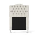 Ver imagem 3 de Cabeceira Estofada para Cama Box Pollux 90 para Cama de Solteiro Couro Artificial Bege Aradecor