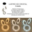 Ver imagem 2 de Lustre Pendente Led De Cristal K9 3 Anéis Redondo 30cm Cada