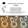 Lustre Pendente Led De Cristal K9 3 Anéis Redondo 30cm Cada - 2