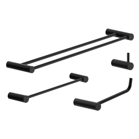 Kit de Acessórios para Banheiro Preto Fosco 4 Peças 2060or Grego Metal