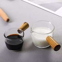 5 Molheiras Lyor de Vidro 100ml Cabo de Bambu Restaurante Cremeira Caldas Molhos - 4