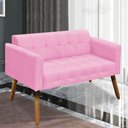 Ver mais imagens de Conjunto 2 Poltronas e 1 Namoradeira Pés Palito Suede Rosa