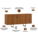 Ver imagem 2 de Aparador Buffet para Sala de Jantar 4 Portas 160cm Pés Industrial Benita N01 Cinamomo Champanhe -