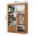 Ver imagem 4 de Guarda-roupa Solteiro Solo 4 Portas 2 Gavetas Cinamomo - Pnr Móveis