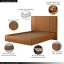 Ver imagem 7 de Cama Box Casal Aspen Base Flutuante Cabeceira Estofada PU Caramelo Gran Belo