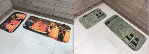Kit com 2 Jogos de Tapete para Cozinha Cada Jogo Contém 2 Peças - 1