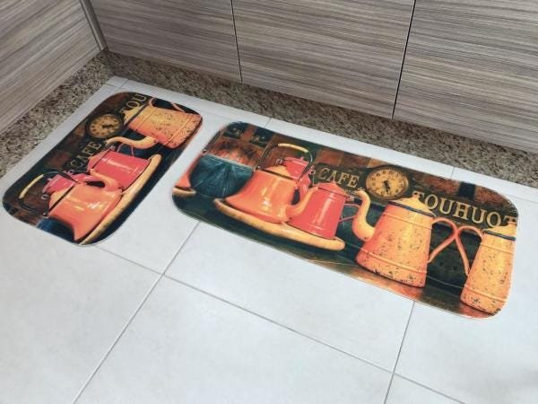 Kit com 2 Jogos de Tapete para Cozinha Cada Jogo Contém 2 Peças - 2