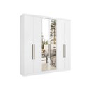 Ver imagem 2 de Guarda-Roupa Casal 6 Portas 2 Gavetas com Espelho e Chave 219x210x47cm Presence Branco