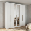 Ver imagem 1 de Guarda Roupa Casal com Espelho 6 Portas e 2 Gavetas 210 x 219cm Presence Yescasa Branco