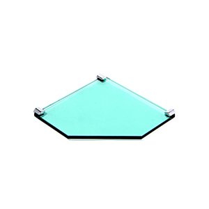 Porta Shampoo de Canto Reto em Vidro Verde Lapidado - Aquabox - 20cmx20cmx8mm