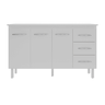 Kit Balcão Gabinete 138cm Carina Branco com Tampo 140cm Branco - 1