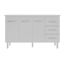 Ver imagem 1 de Kit Balcão Gabinete 138cm Carina Branco com Tampo 140cm Branco